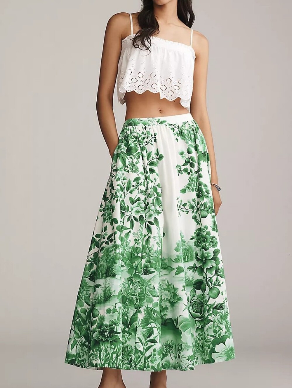 Maeve Jacie Poplin Printed Maxi Skirt